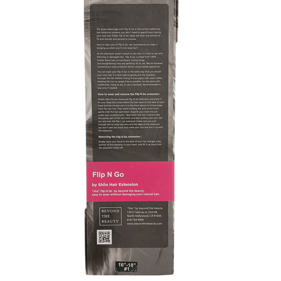 She Flip N Go By Shilo Hair Extension 16-18" #1 Jet Black 100% Remy Human Hair - Picture 4 of 5